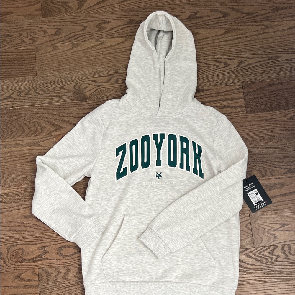 Zoo York Light Gray Hoodie with Green Logo
